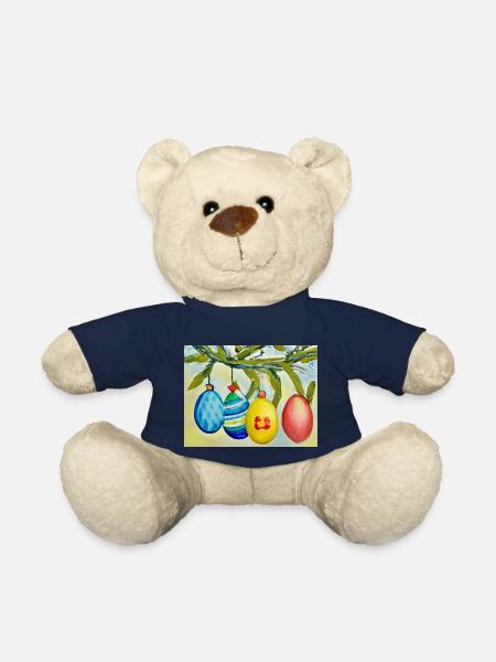 Branche d’œuf colorée - Nounours - bleu marine