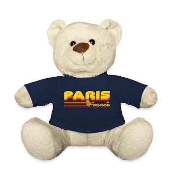 Paris, summery holiday design - Teddy Bear - french navy - Front
