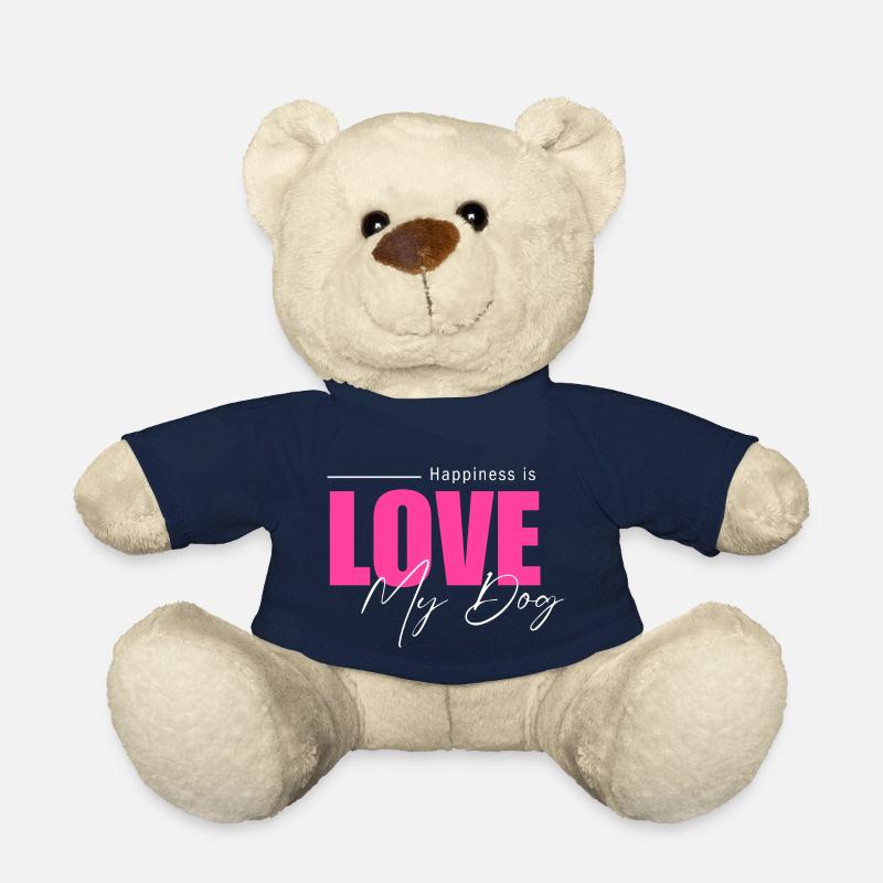 Le bonheur, c’est l’amour mon chien - Nounours - bleu marine