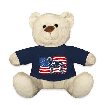 Weimaraner America Flag Dogs Hunting Dogs Wilsigns - Teddy Bear - french navy - Front
