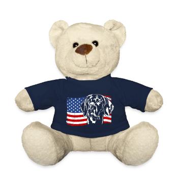 Weimaraner America Flag Dogs Hunting Dogs Wilsigns - Teddy Bear - french navy - Front