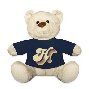 Retro Letter H - Teddy Bear - french navy - Front