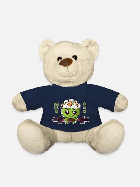 wasabi character with barbell - Teddy Bear - french navy