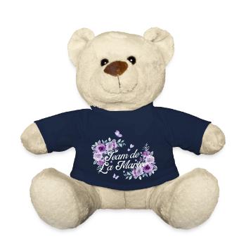 Purple floral bridal team - Teddy Bear - french navy - Front