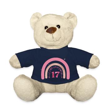 17th Birthday Rainbow Rose - Teddy Bear - french navy - Front