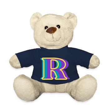 Multicolored letter r - Teddy Bear - french navy - Front