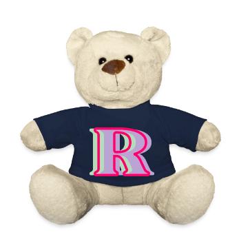 Multicolored letter r - Teddy Bear - french navy - Front