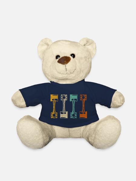 Retro Car Mechanic - Teddy Bear - french navy