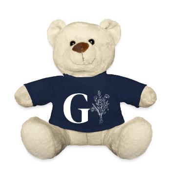 Lette g fleurs minimalistes - Nounours - bleu marine - Devant