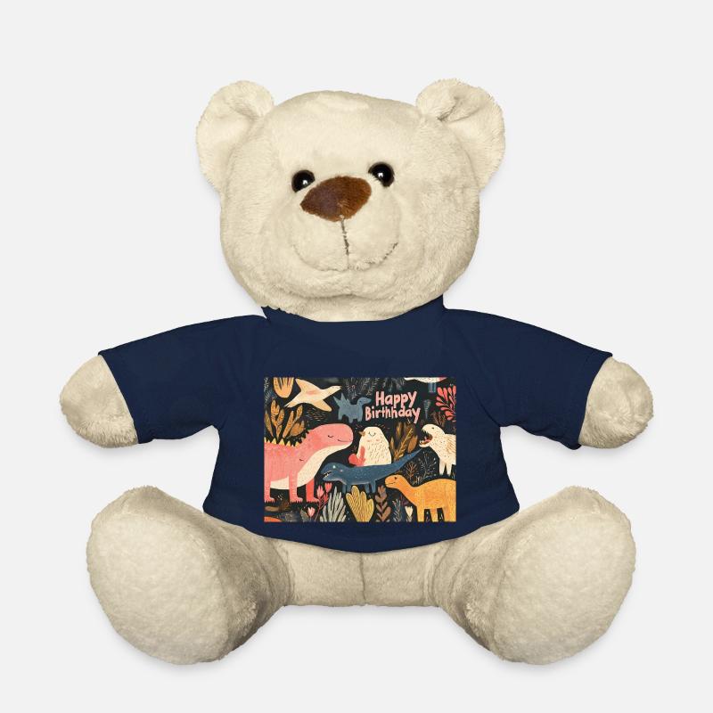 Happy Birthday Dino - Teddy Bear - french navy