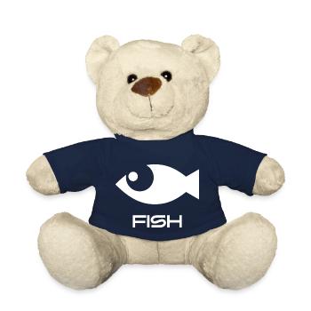 Minimalistischer Fisch Icon Angeln Meer Ozean - Teddy - French Navy - Vorne