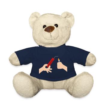 New Year's Eve firecrackers light fireworks gift - Teddy Bear - french navy - Front