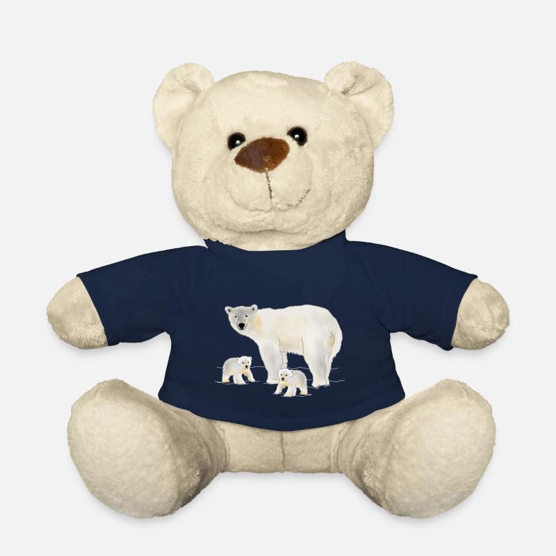 Eisbär mit zwei Jungen - Teddy - French Navy