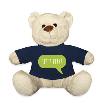 Design "Let's fetz" with speech bubble - Teddy Bear - french navy - Front