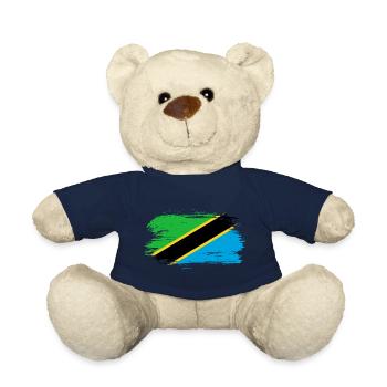 Tanzania flag flag - Teddy Bear - french navy - Front