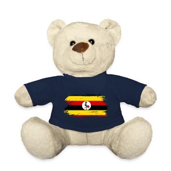 Uganda flag flag - Teddy Bear - french navy - Front
