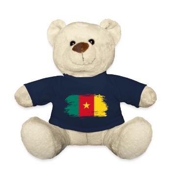 Cameroon flag flag - Teddy Bear - french navy - Front