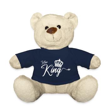 Her King King Queen Pärchenoutfit weiß - Teddy - French Navy - Vorne