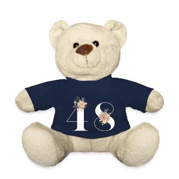 Blumen zum 48-jährigen Jubiläum (Geschenk von 48 Jahren) - Teddy - French Navy - Vorne
