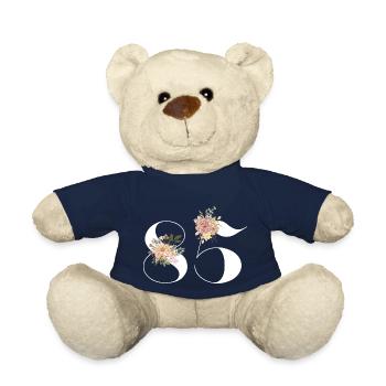 85th Anniversary Flowers (Gift of 85 years) - Teddy Bear - french navy - Front