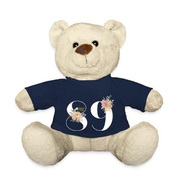 89th Anniversary Flowers (Gift of 89 years) - Teddy Bear - french navy - Front