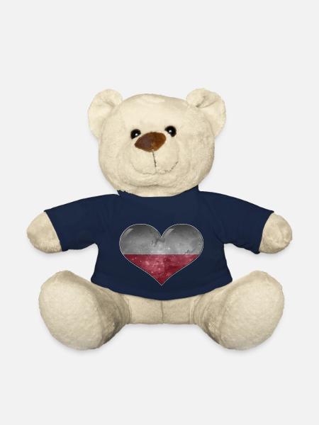 Pologne Coeur - Nounours - bleu marine