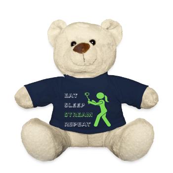 Eat Sleep Stream Repeat - Teddy Bear - french navy - Front