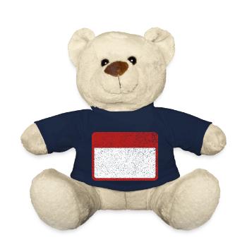 Schild Namensschild Blechschild Warnung Achtung - Teddy - French Navy - Vorne
