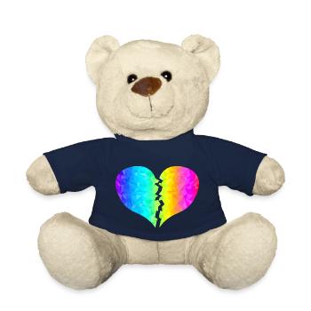 buntes Herz Regenbogenfarben - Teddy - French Navy - Vorne