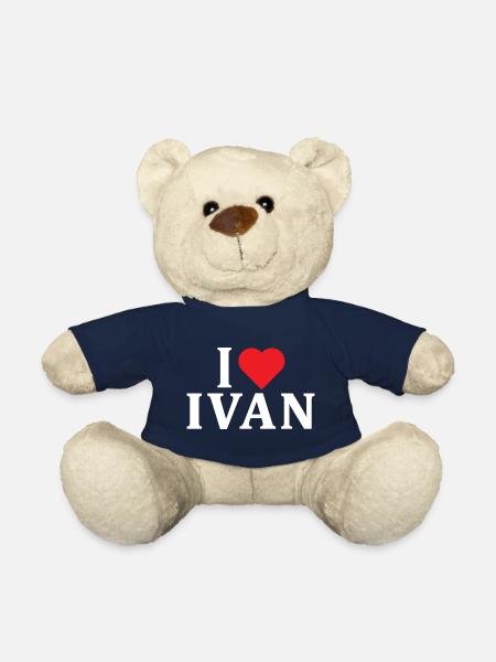 Name T-Shirt I love Ivan T-Shirt Geschenkidee - Teddy - French Navy