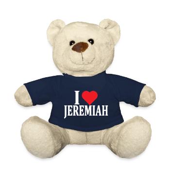 T-Shirt I love Jeremiah T-Shirt Geschenkidee - Teddy - French Navy - Vorne