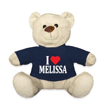 Name T-Shirt I love Melissa T-Shirt Geschenkidee - Teddy - French Navy - Vorne