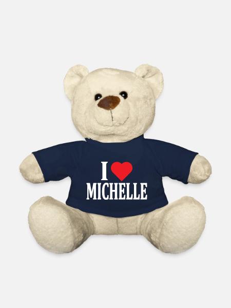 T-Shirt Name I love Michelle T-Shirt Geschenkidee - Teddy - French Navy