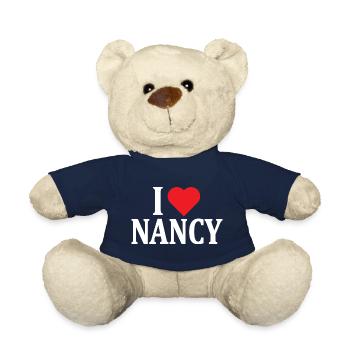 t-shirt name I love Nancy t-shirt gift idea - Teddy Bear - french navy - Front