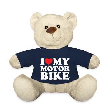 Motocross Motorcyclist I Love My Motorcycle - Teddy Bear - french navy - Front