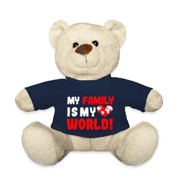 My Family is my world - Teddy Bear - french navy - Front