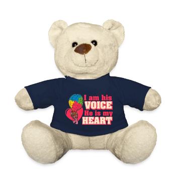 Luftballon Autist Autism Voice Herz Puzzleteil - Teddy - French Navy - Vorne