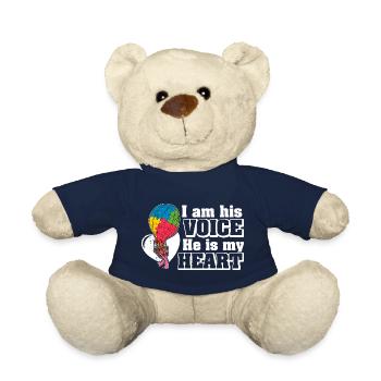 Luftballon Autist Autism Voice Herz Puzzleteil - Teddy - French Navy - Vorne