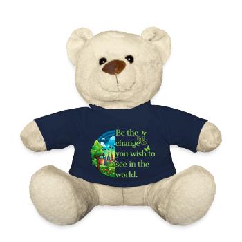 Climate Awareness. Be the change. - Teddy Bear - french navy - Front
