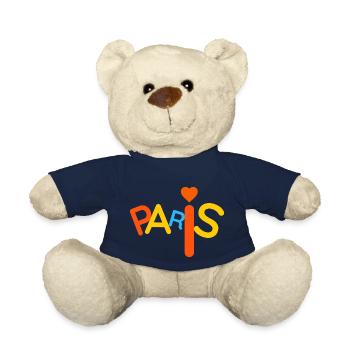 Colorful Paris - Teddy Bear - french navy - Front