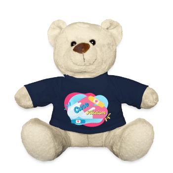 Cure Ableism bunter Hintergrund Pillen Pflaster - Teddy - French Navy - Vorne