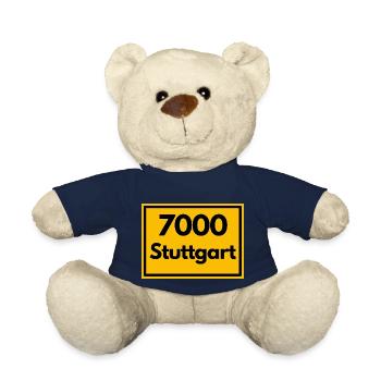 Ortsschild - damals Retro urban PLZ 7000 Stuttgart - Teddy - French Navy - Vorne