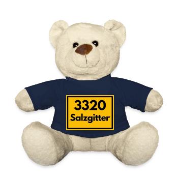 Ortsschild - damals Retro alte PLZ 3320 SALZGITTER - Teddy - French Navy - Vorne