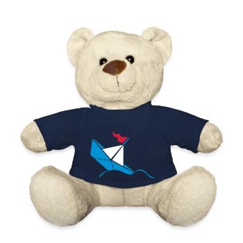 Sinking paper boat / paper titanic (3C) - Teddy Bear - french navy - Front