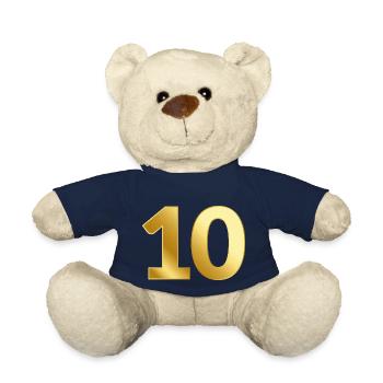 10 Anniversary Birthday, Anniversary Gift Anniversary - Teddy Bear - french navy - Front
