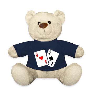 Jeu de cartes avec deux as - Nounours - bleu marine - Devant