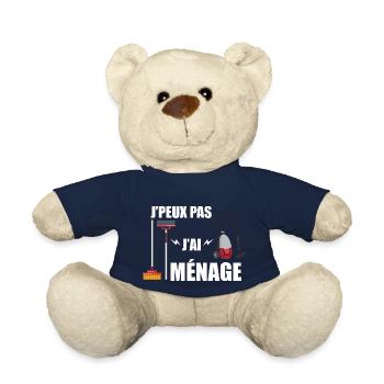 j'peux pas j'ai ménage - Nounours - bleu marine - Devant