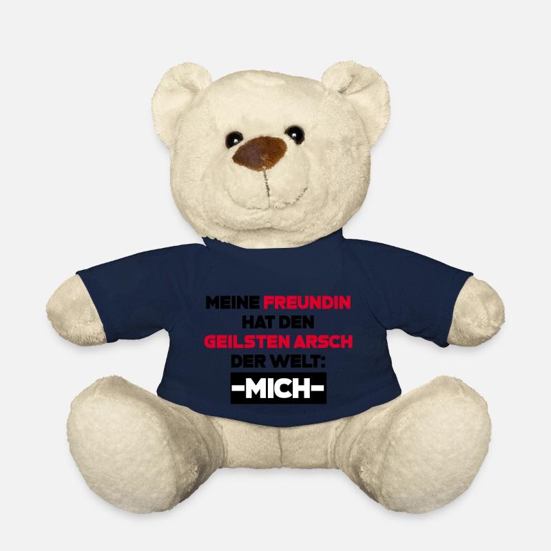 Freundin Spruch Geschenk - Teddy - French Navy