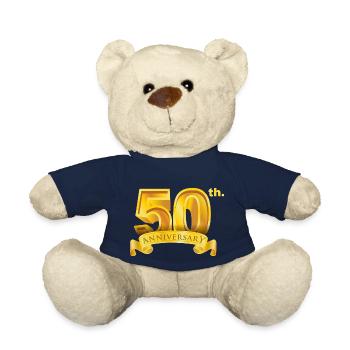 50. Jahrestag & Geburtstag Luxus goldene Zahl - Teddy - French Navy - Vorne