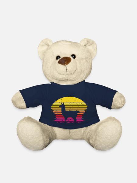 Lama Vintage Rétro - Nounours - bleu marine